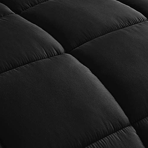 Chezmoi Collection 3-Piece Down Alternative Comforter Set (Queen, Black)