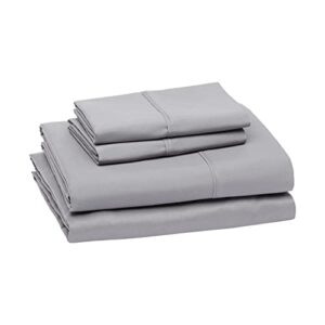 amazon basics lightweight super soft easy care microfiber 4-piece bed sheet set with 14-inch deep pockets, full, dark gray, solid