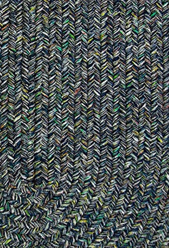 Sabrina Tweed Indoor/Outdoor Oval Braided Rug, 4 by 6-Feet, Denim