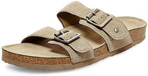 madden girl women's brando slide sandal, taupe fabric, 7.5