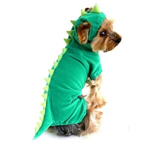 nacoco dog dinosaur design costume green pet clothes for medium & large dog (green, xs)