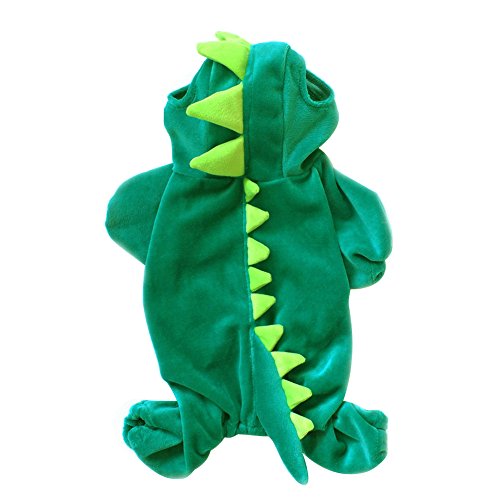 NACOCO Dog Dinosaur Design Costume Green Pet Clothes for Medium & Large Dog (Green, XS)