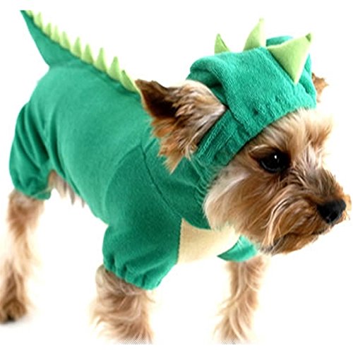 NACOCO Dog Dinosaur Design Costume Green Pet Clothes for Medium & Large Dog (Green, XS)