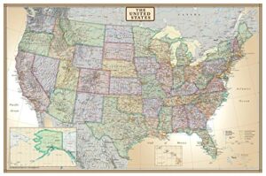 24x36 united states, usa us executive wall map poster mural (24x36 paper)