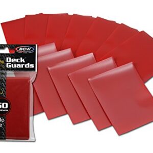 1 Box BCW Premium Red Double Matte Deck Guard Sleeves for Collectable Gaming Cards like Magic The Gathering MTG, Pokemon, YU-GI-OH!, & More.
