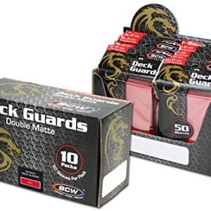 1 Box BCW Premium Red Double Matte Deck Guard Sleeves for Collectable Gaming Cards like Magic The Gathering MTG, Pokemon, YU-GI-OH!, & More.