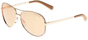 michael kors mk5004 chelsea rose gold one size+ bundle with designer iwear eyewear care kit