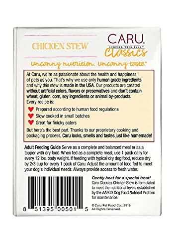 Caru Classics Chicken Stew for Dogs, Natural Adult Wet Dog Food With Added Vitamins & Minerals, Free From Grain, Wheat And Gluten (Case of 12)