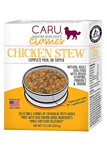 Caru Classics Chicken Stew for Dogs, Natural Adult Wet Dog Food With Added Vitamins & Minerals, Free From Grain, Wheat And Gluten (Case of 12)