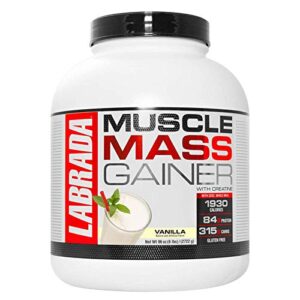 labrada nutrition muscle mass gainer, vanilla, 6 pound (packaging may vary)