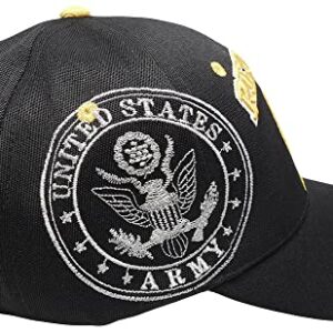 Retired Army Black w/ Seal Embroidered Baseball Cap Hat USA US Military