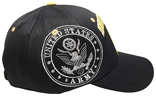 Retired Army Black w/ Seal Embroidered Baseball Cap Hat USA US Military