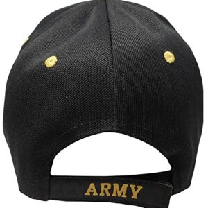 Retired Army Black w/ Seal Embroidered Baseball Cap Hat USA US Military