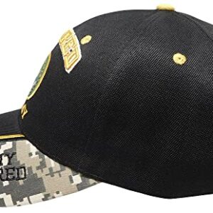 Retired Army Black w/ Seal Embroidered Baseball Cap Hat USA US Military