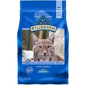 blue buffalo wilderness high protein, natural adult indoor dry cat food, chicken 5-lb
