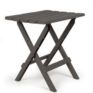 Camco 51885 Charcoal Large Adirondack Portable Outdoor Folding Side Table, Perfect for The Beach, Camping, Picnics, Cookouts & More, Weatherproof & Rust Resistant