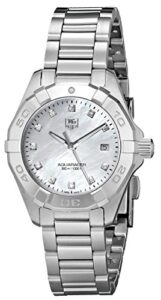 tag heuer women's way1413.ba0920 aquaracer analog display analog quartz silver watch