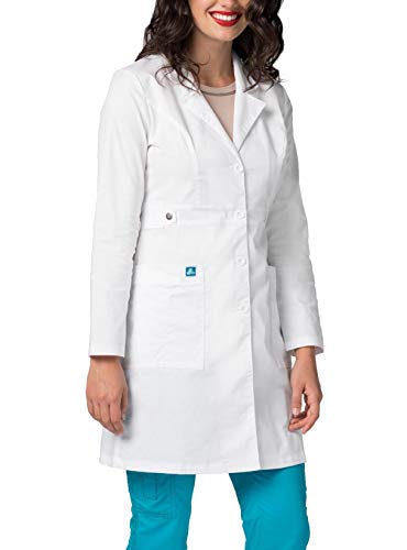 Adar Universal Stretch Lab Coat for Women - 36" Tab-Waist Lab Coat - 3304 - White - M