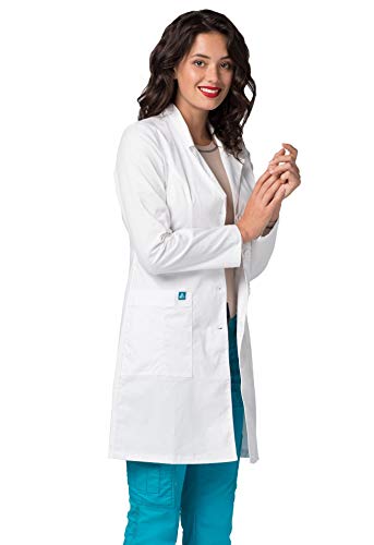 Adar Universal Stretch Lab Coat for Women - 36" Tab-Waist Lab Coat - 3304 - White - M