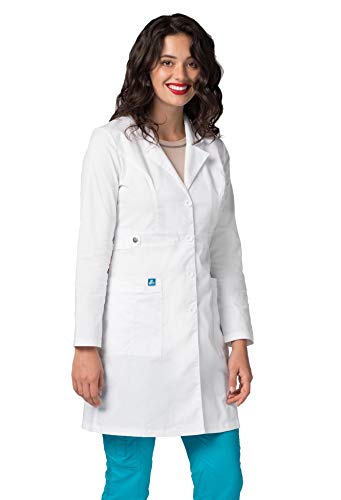 Adar Universal Stretch Lab Coat for Women - 36" Tab-Waist Lab Coat - 3304 - White - M