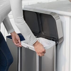 simplehuman Code H Custom Fit Drawstring Trash Bags in Dispenser Packs, 20 Count, 30-35 Liter / 8-9.2 Gallon, White