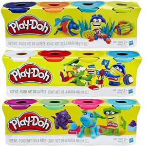 Play-Doh HASB5517BAMZ 4-Pack of Colors Gift Set Bundle (12 Cans-48 Oz)