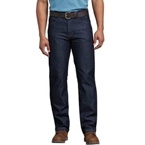 dickies mens relaxed fit 5-pocket flex performance carpenter jeans, indigo blue, 38w x 32l us