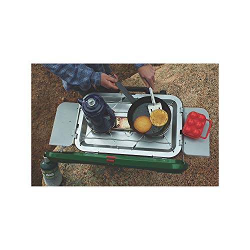 Coleman Classic 3-Burner Propane Camping Stove, Portable Camp Stove with 3 Adjustable Burners and Push-Button Instant Ignition, Includes Wind Guards, Pressure Control, and Carry Handle, 28,000 BTUs