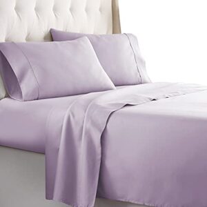 hc collection full size sheets - deep pocket bed sheets - extra soft & breathable - 4 pc set, easy care, machine washable - cooling lavender sheets