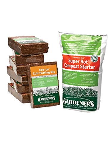 Gardeners Supply Company Compost Starter Accelerator Success Kit | Outdoor Organic Pile & Yard Waste Composting Booster for Faster Decomposition | Includes Hot Compost Starter & 7 Coir Potting Mix