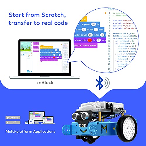 Makeblock mBot Robot Kit, STEM Projects for Kids Ages 8-12 Learn to Code with Scratch Arduino, Robot Kit for Kids, STEM Toys for Kids, Computer Programming for Beginners Gift for Boys and Girls 8+