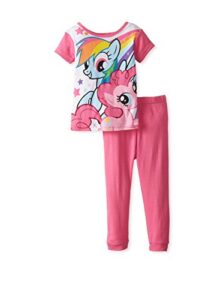 my little pony girls pinkie pie and rainbow dash cotton toddler pajama (2t)