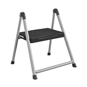 COSCO One Step Steel, Resin Steps, Step Stool without Handle, Platinum/Black