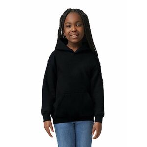 gildan youth hoodie sweatshirt, style g18500b, black, x-large