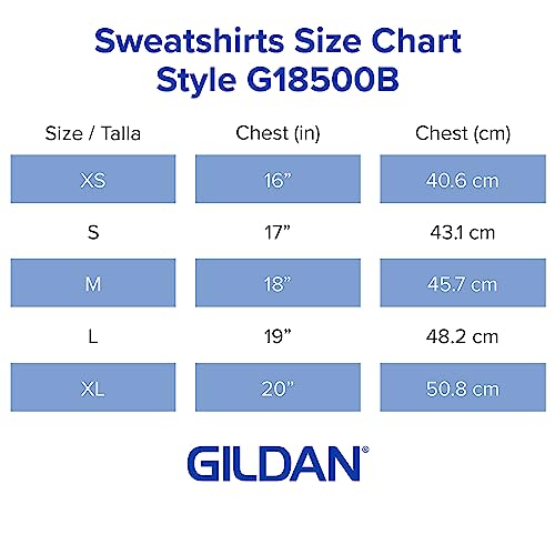 Gildan Youth Hoodie Sweatshirt, Style G18500B, Black, X-Large