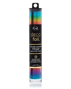 icraft deco foil, 5 transfer sheets, 6" x 12", rainbow