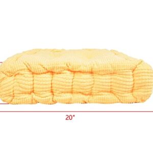 ChezMax Chair Cushions Large Outdoor Indoor Seat Cushion Thickened Bench Mat Durable Floor Pillow Winter Chair Pads for Bedroom Balcony Car Office Patio Sofa Travel Yellow Square 20"