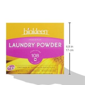 Biokleen Natural Laundry Detergent - 108 HE Loads - Powder, Concentrated, Eco-Friendly, Non-Toxic, Plant-Based, No Artificial Fragrance, Colors or Preservatives, Premium Plus(Packaging May Vary)