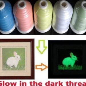 Simthread Glow in The Dark Machine Embroidery Thread 1000yards(1000M) 5 spools Set 30WT for Halloween Christmas Embroidery and Sewing Machines