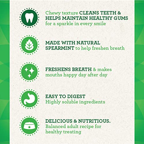 GREENIES Regular Natural Dog Dental Care Chews Oral Health Dog Treats Fresh Flavor, 12 oz. Pack (12 Treats)