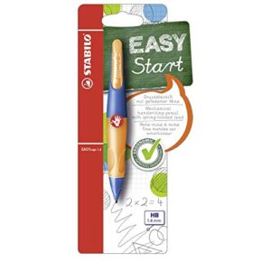 stabilo ergonomic mechanical pencil easyergo - right-handed - ultramarine/neon orange