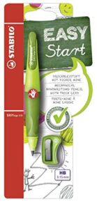 handwriting pencil - stabilo easyergo 3.15 - right handed - light green/dark green + sharpener