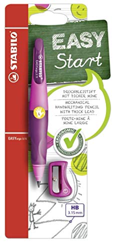 Handwriting Pencil - STABILO EASYergo 3.15 - Left Handed - Pink/Lilac + Sharpener