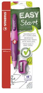 handwriting pencil - stabilo easyergo 3.15 - right handed - pink/lilac + sharpener