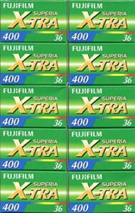 10 rolls fuji fujifilm superia x-tra iso 400 36 ch-135-36 35mm color print film