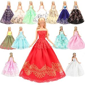 barwa 5 pcs handmade doll clothes wedding gowns party dresses for 11.5 inch dolls (a：5 pcs dresses(random style))