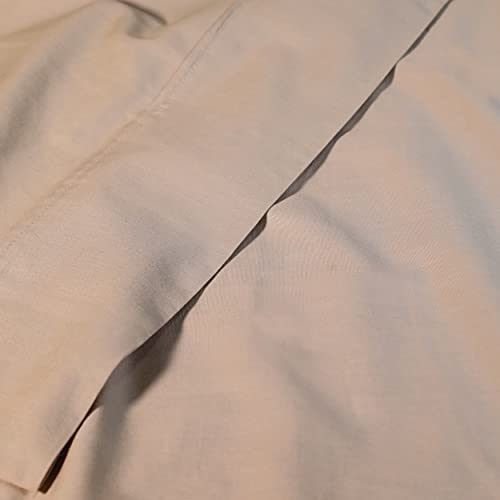 SUPERIOR Cotton Percale Deep Pocket Sheet Set, California King, Tan, 4-Pieces