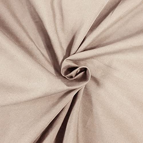 SUPERIOR Cotton Percale Deep Pocket Sheet Set, California King, Tan, 4-Pieces
