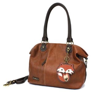 chala laser cut crossbody shoulder bag tote bag faux leather brown (orange fox)