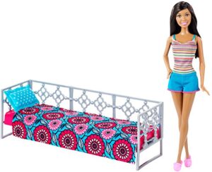 barbie african-american doll and bedroom playset